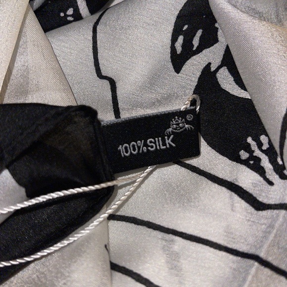 Bronzed Cream Silk Mixed Monogram Designer Inspired Luxury Oversized Scarf - Picture 3 of 3